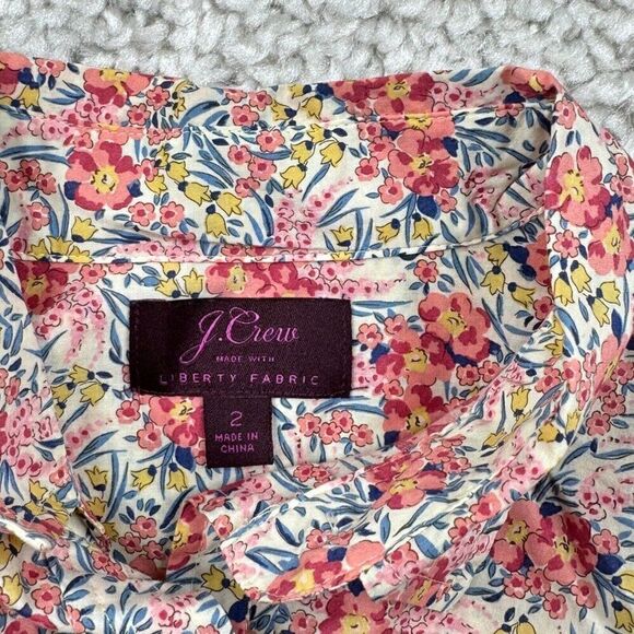J Crew Liberty Floral Popover Shirt Swirling Petals - Picture 4 of 8